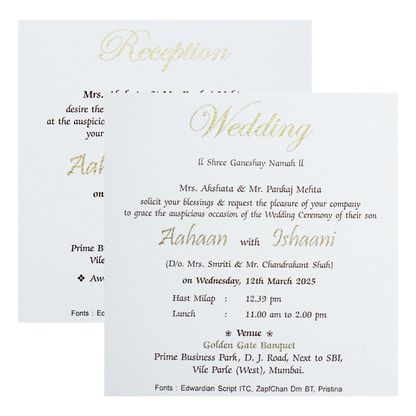 White Peacock Theme Invitation-King of Cards