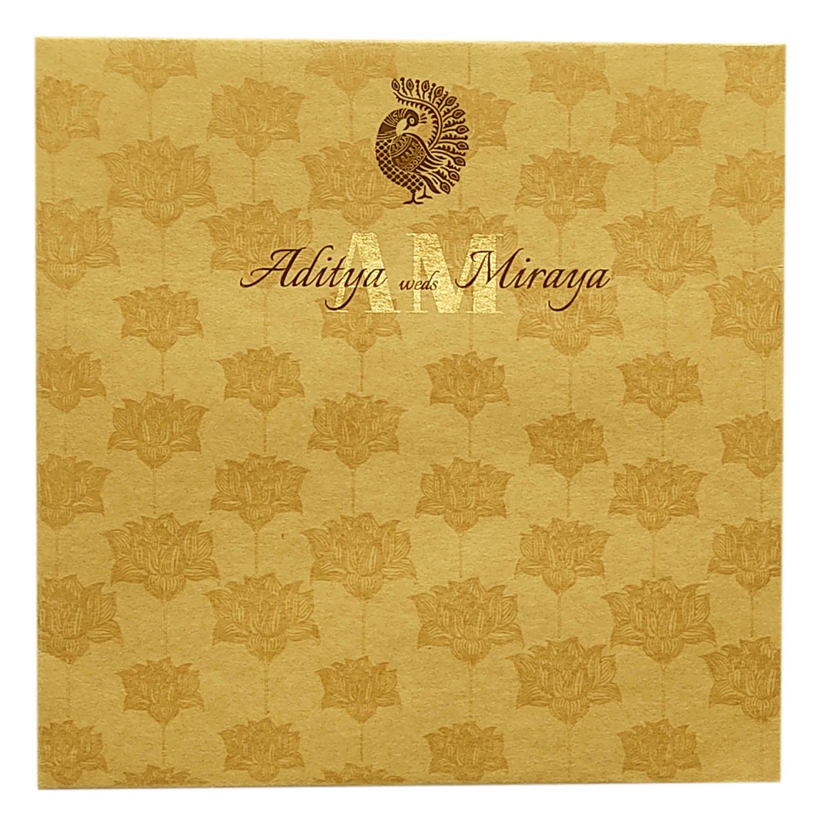 Brown Pink Floral Invitation Card-KRC29402