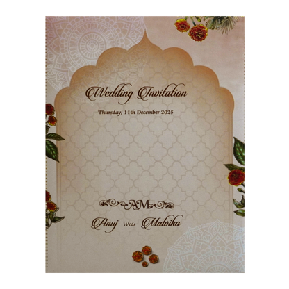 Cream Padded Wedding Card-King of Cards