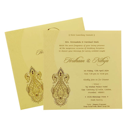 Sandal Single Sheet Invitation Card-KRCS5031