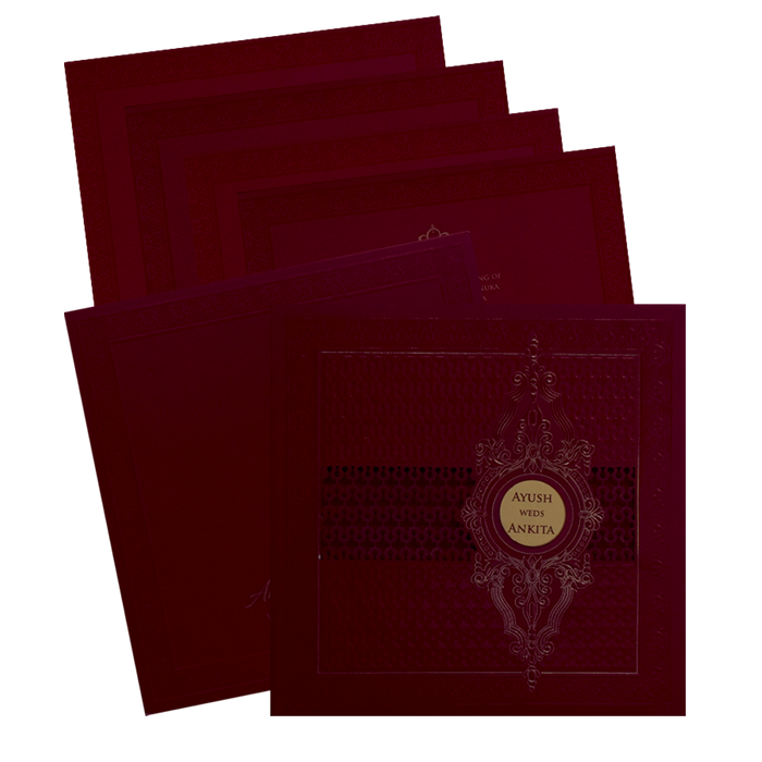 Red MDF Wedding Card-King of Cards