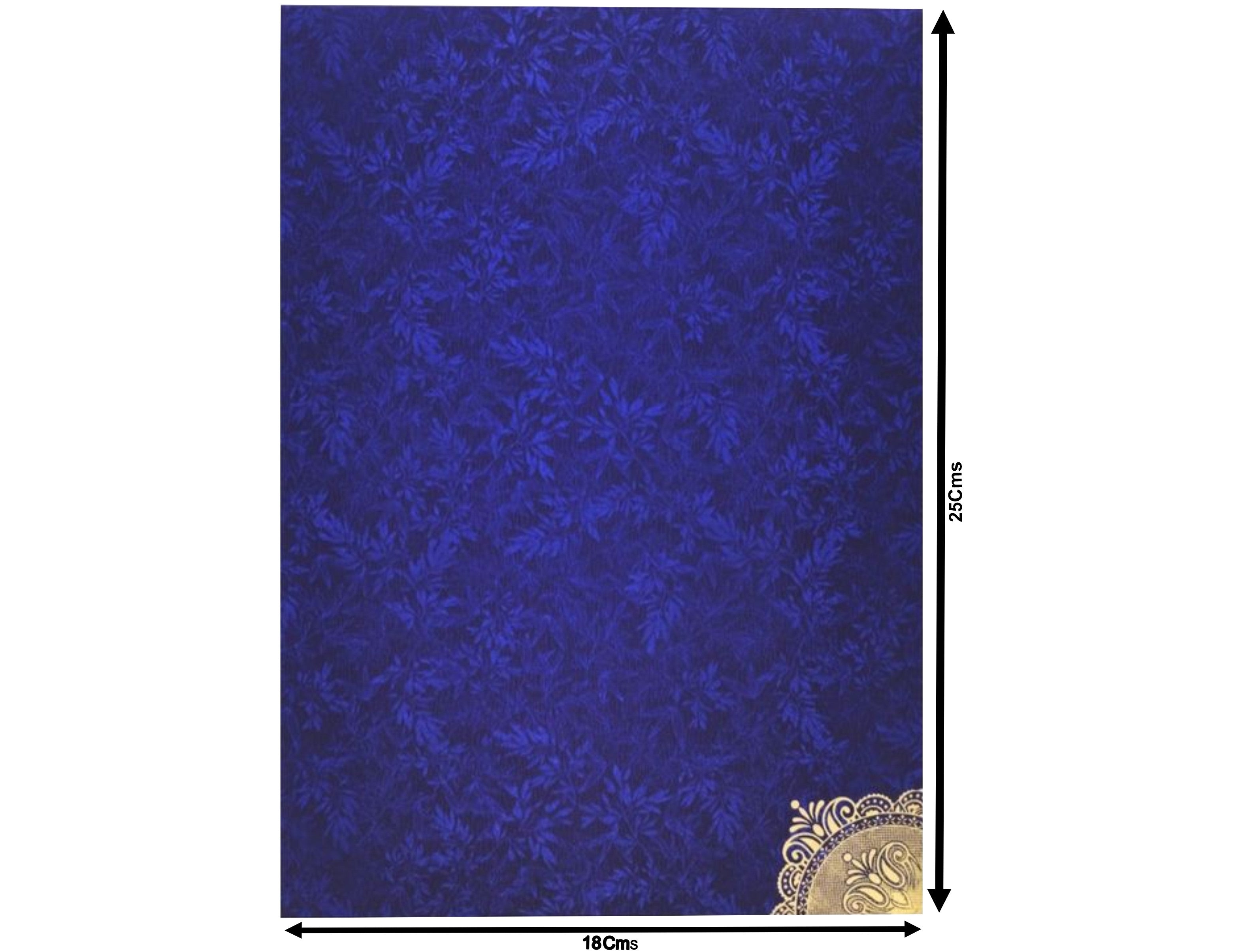 Blue Metallic Die Cut With White Wolly Wedding Card-KNCM33BM