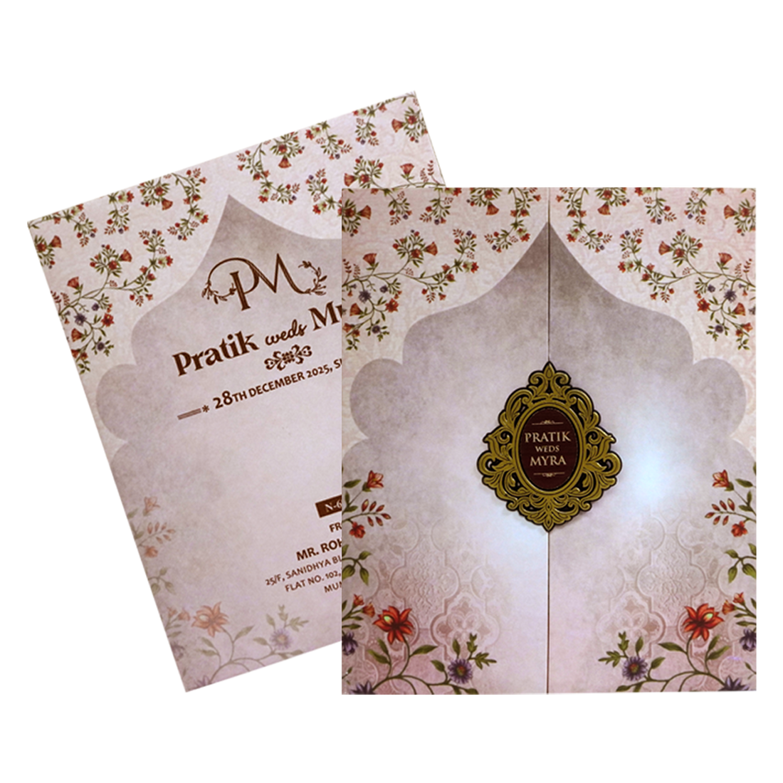 Rosy Brown Wedding Card-KVN06910