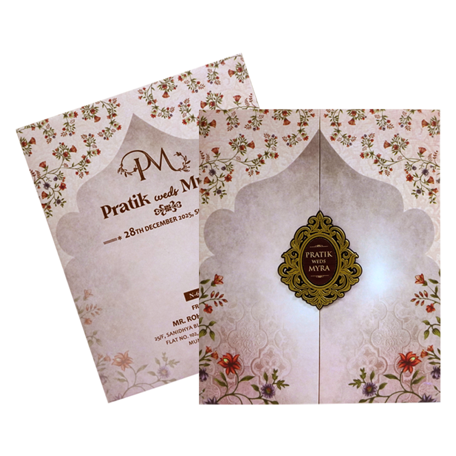 Rosy Brown Wedding Card-King of Cards