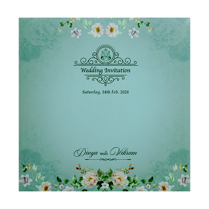 Berry Blue Floral Offset With Name Plate-KNKBY5407-King of Cards