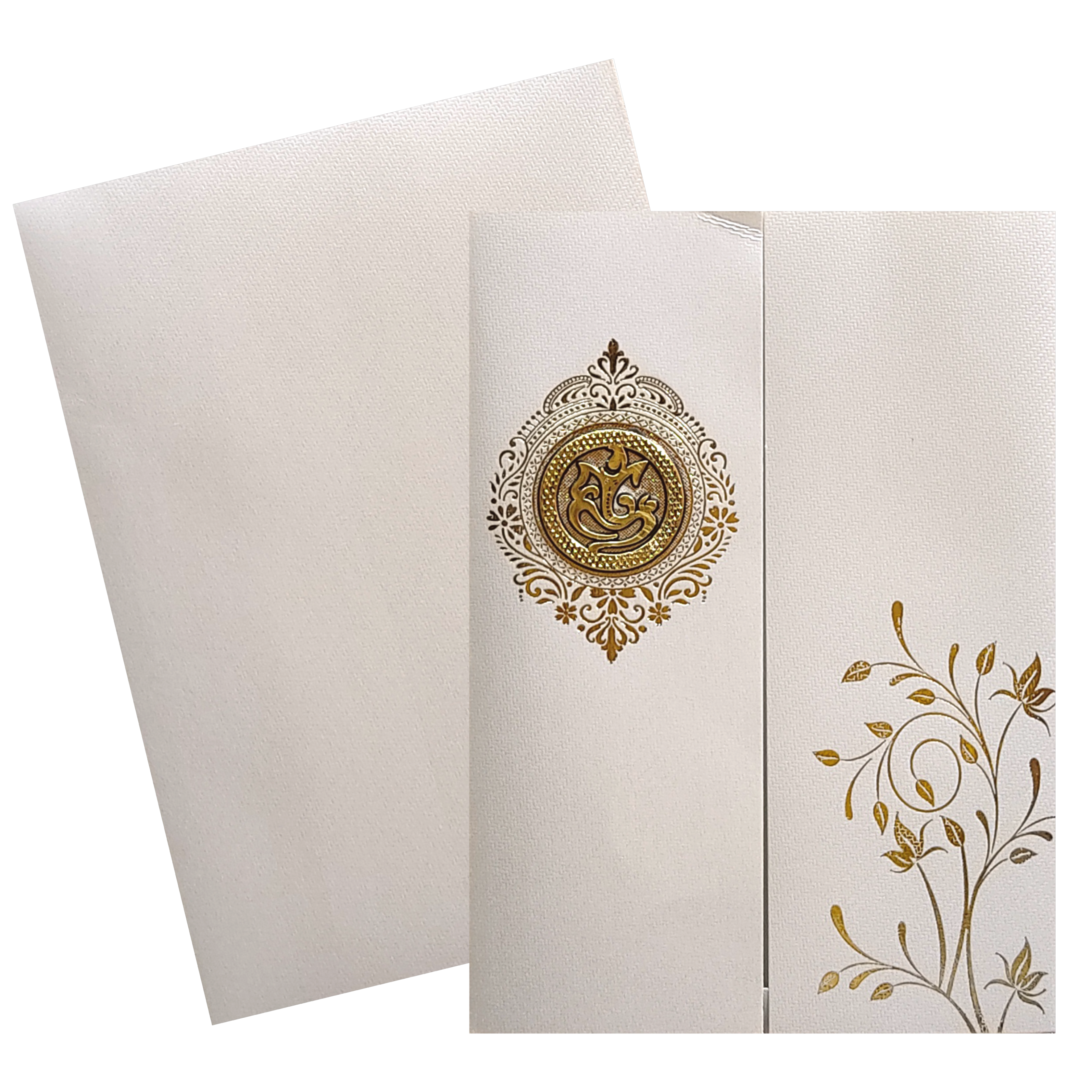 Grey Floral Door Invitation Card-KNKTGY029