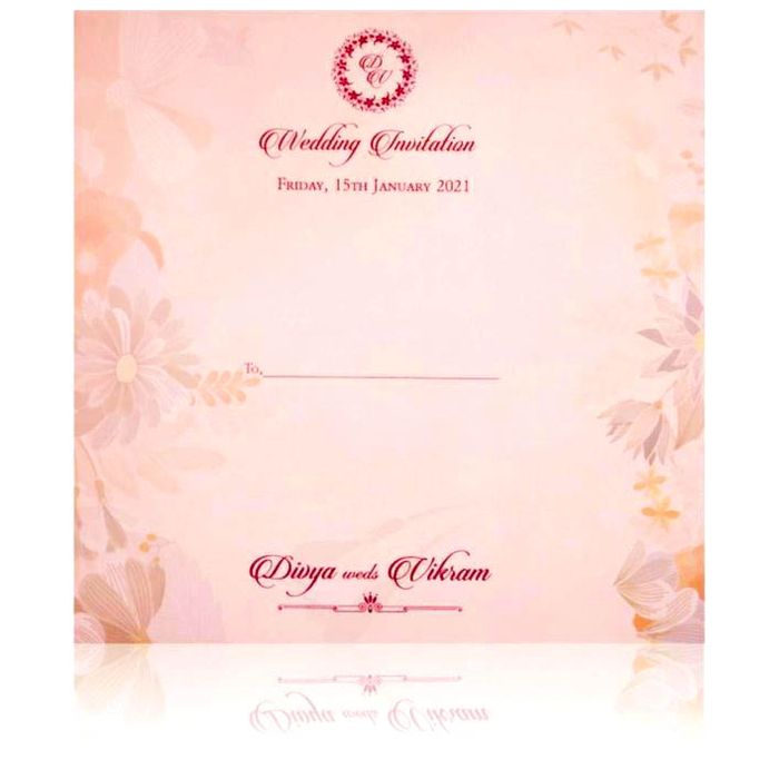 Orange Pastel Floral Padded Invitation Card-KNPO5508O-King of Cards