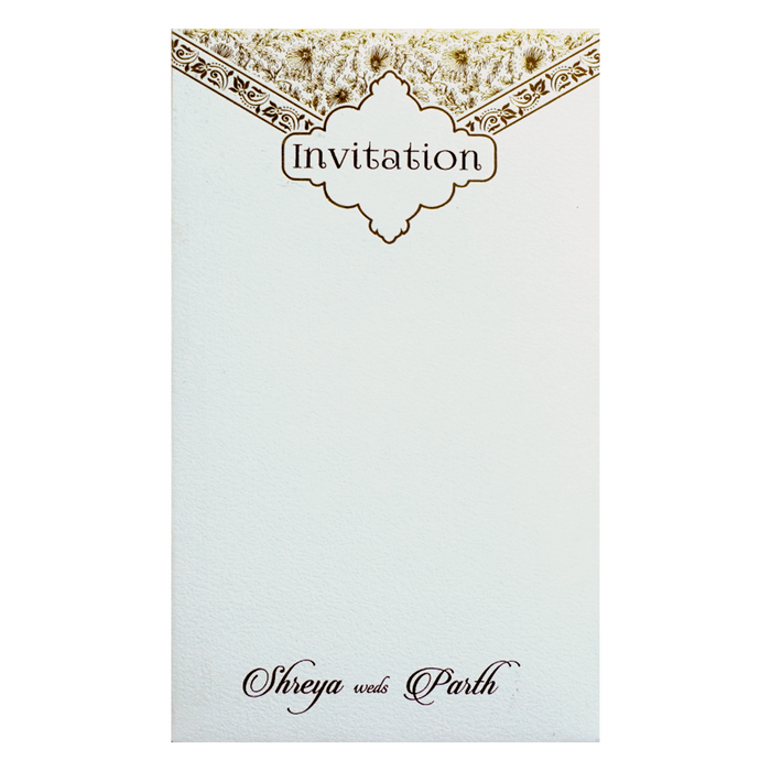 Ivory White Single Sheet Invitation-King of Cards
