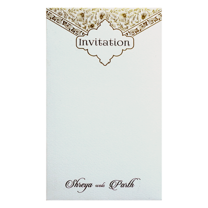 Ivory White Single Sheet Invitation-King of Cards