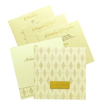 Cream Nameplate Padded Invitation Card-King of Cards