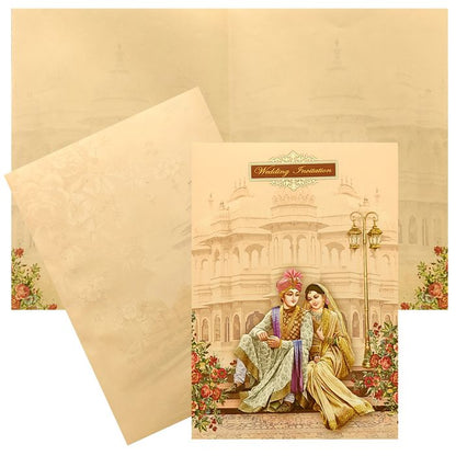 Pink Bride Groom Padded Invitation Card-King of Cards