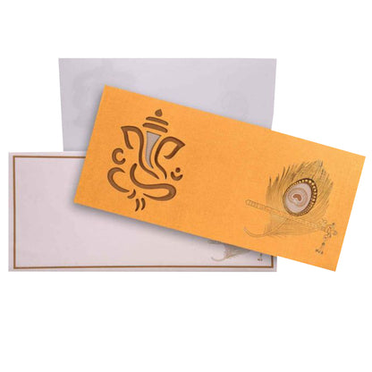 Gold Peacock Design Wth Die Cut Ganesha