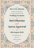 Blue Floral Punjabi Wedding Invitation-AAPUN002