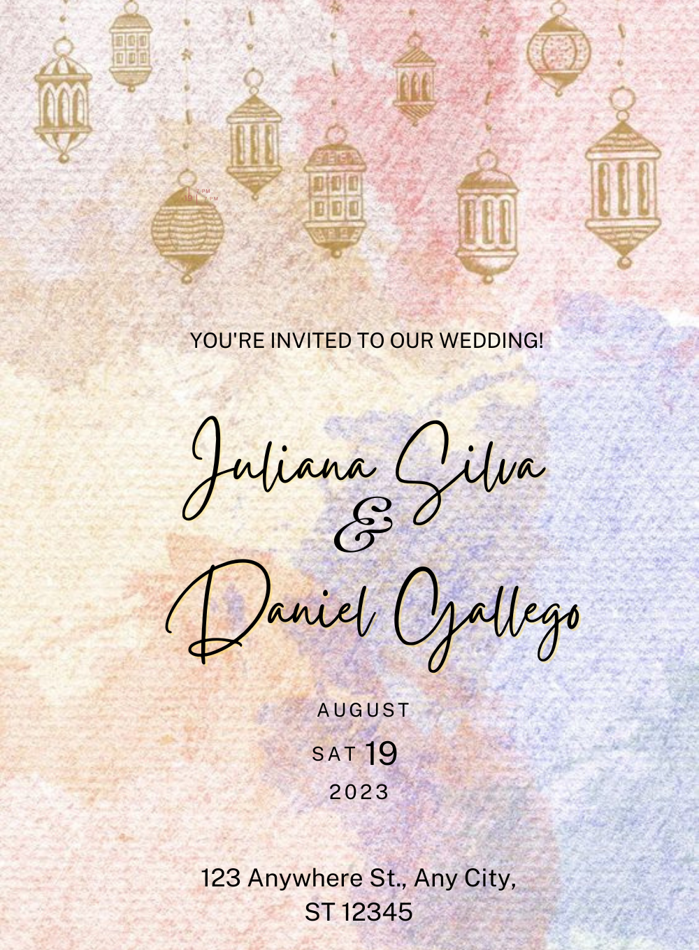 Watercolor Floral Wedding Invitation-AAFLO004