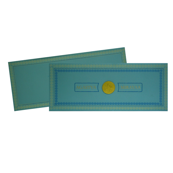 Aqua Blue Nameplate Invitation Card-King of Cards