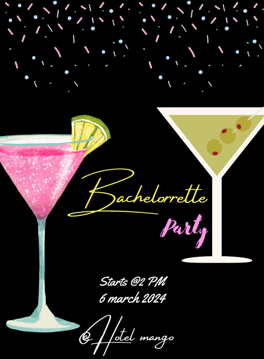 Black Cosmopolitan Bachelorette Party-King of Cards