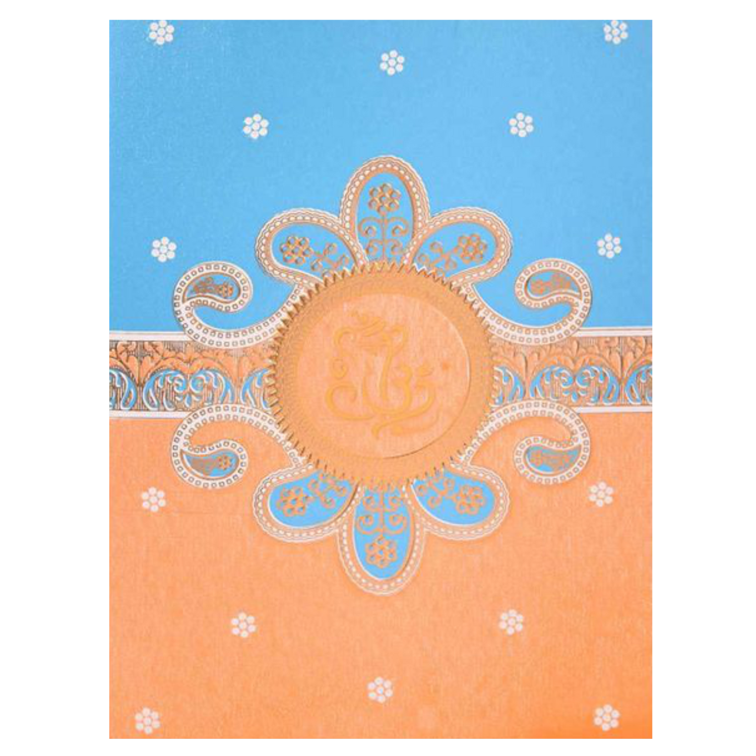 White Simple Ganesha Wedding Card
