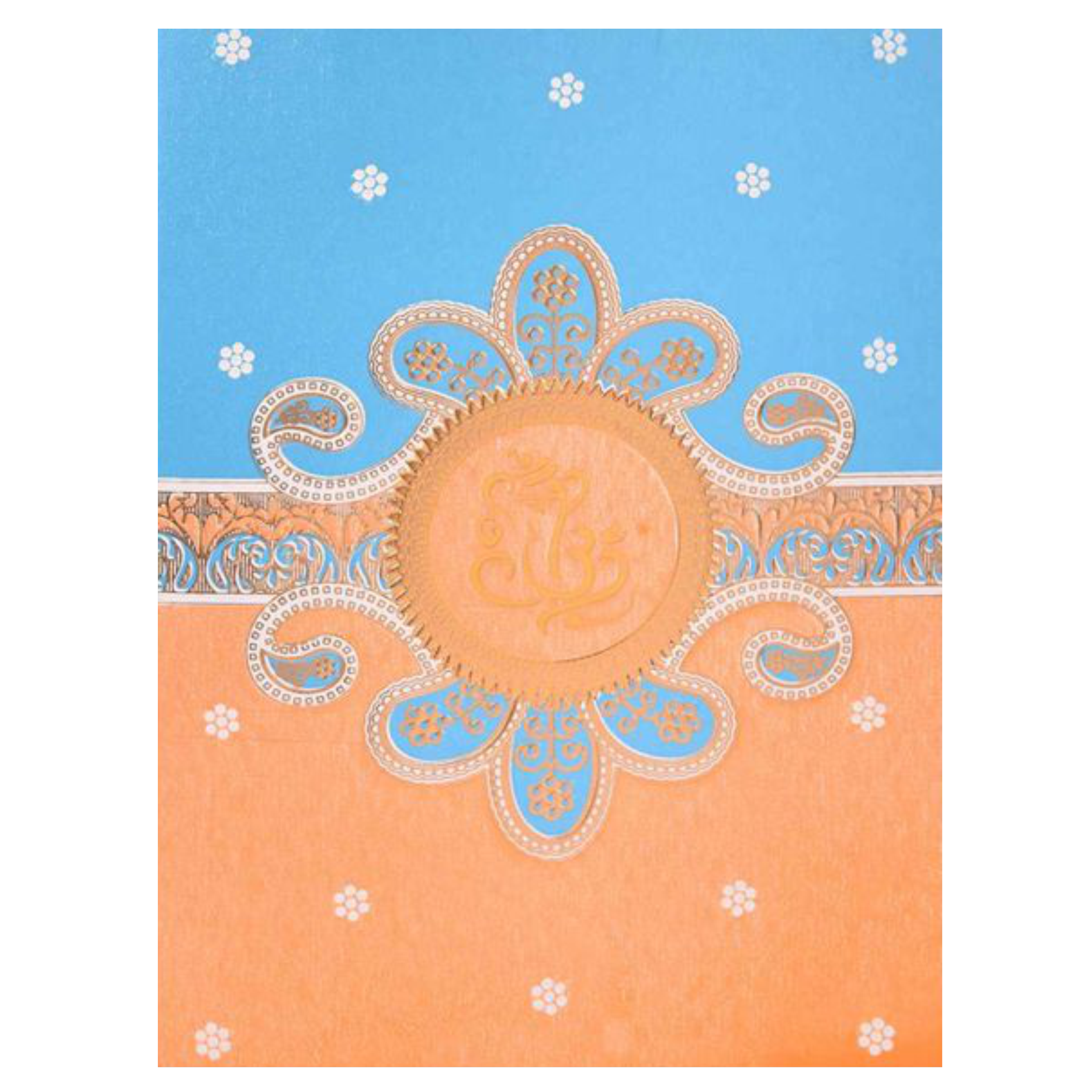 White Simple Ganesha Wedding Card