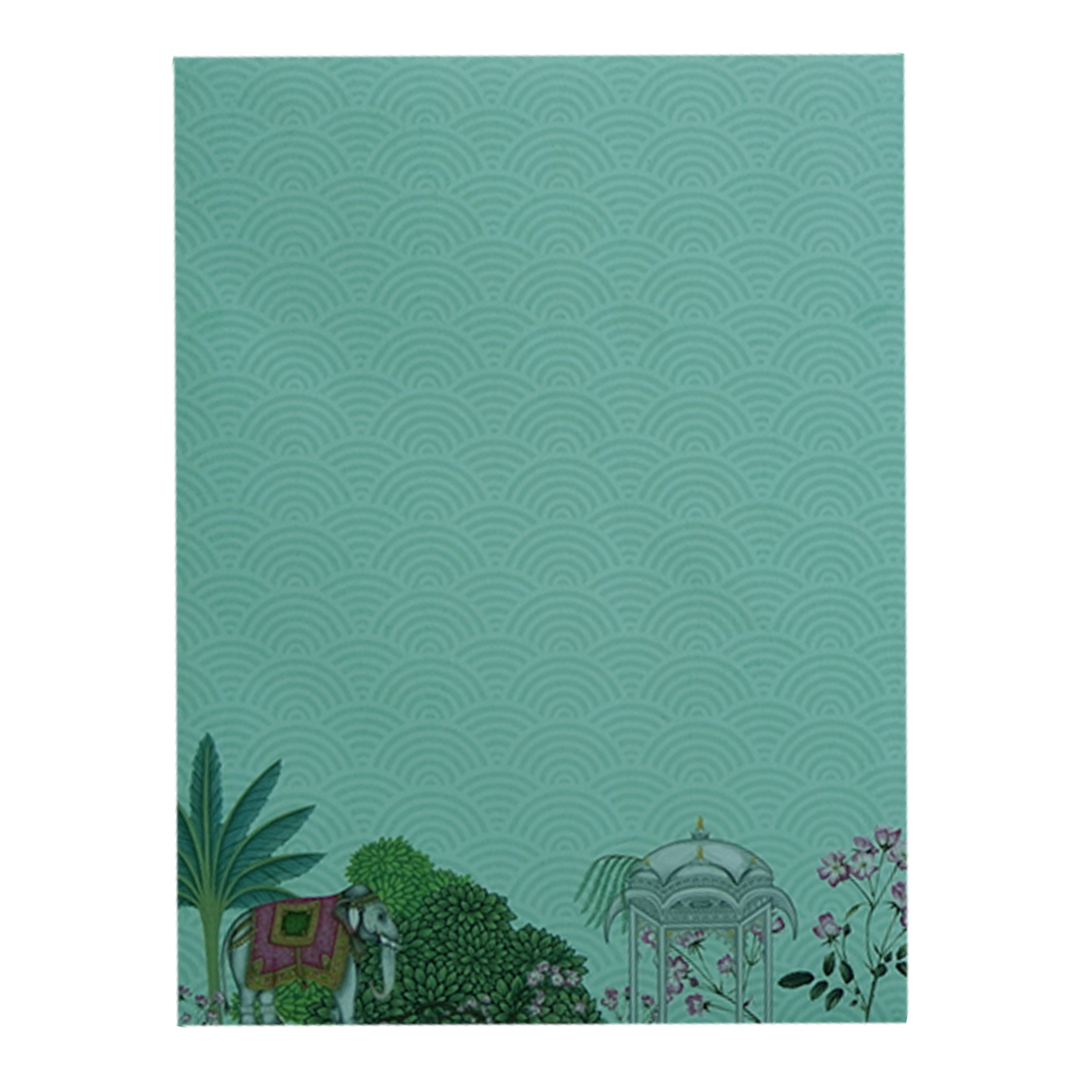 Green Floral Palace Invitation Card-KNKC4077