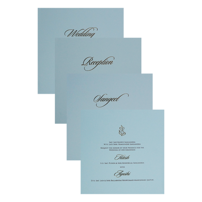 Blue Pattern Design Wedding Card-King of Cards