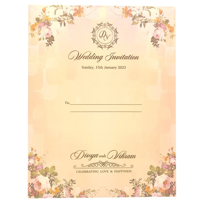 Pink Padded Stiff Board Floral Card In Offset-KNPO1504P-King of Cards