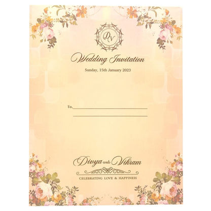 Pink Padded Stiff Board Floral Card In Offset-KNPO1504P-King of Cards