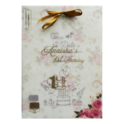 White Pink Floral Wedding Card-KNCY6601C