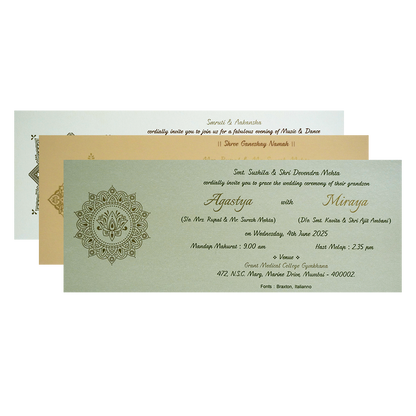 Azure Blue Design Wedding Card-KRC30091