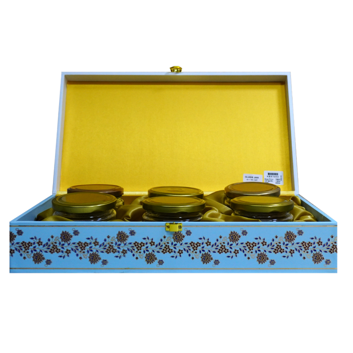 Blue Peacock Floral Box Invitation-King of Cards