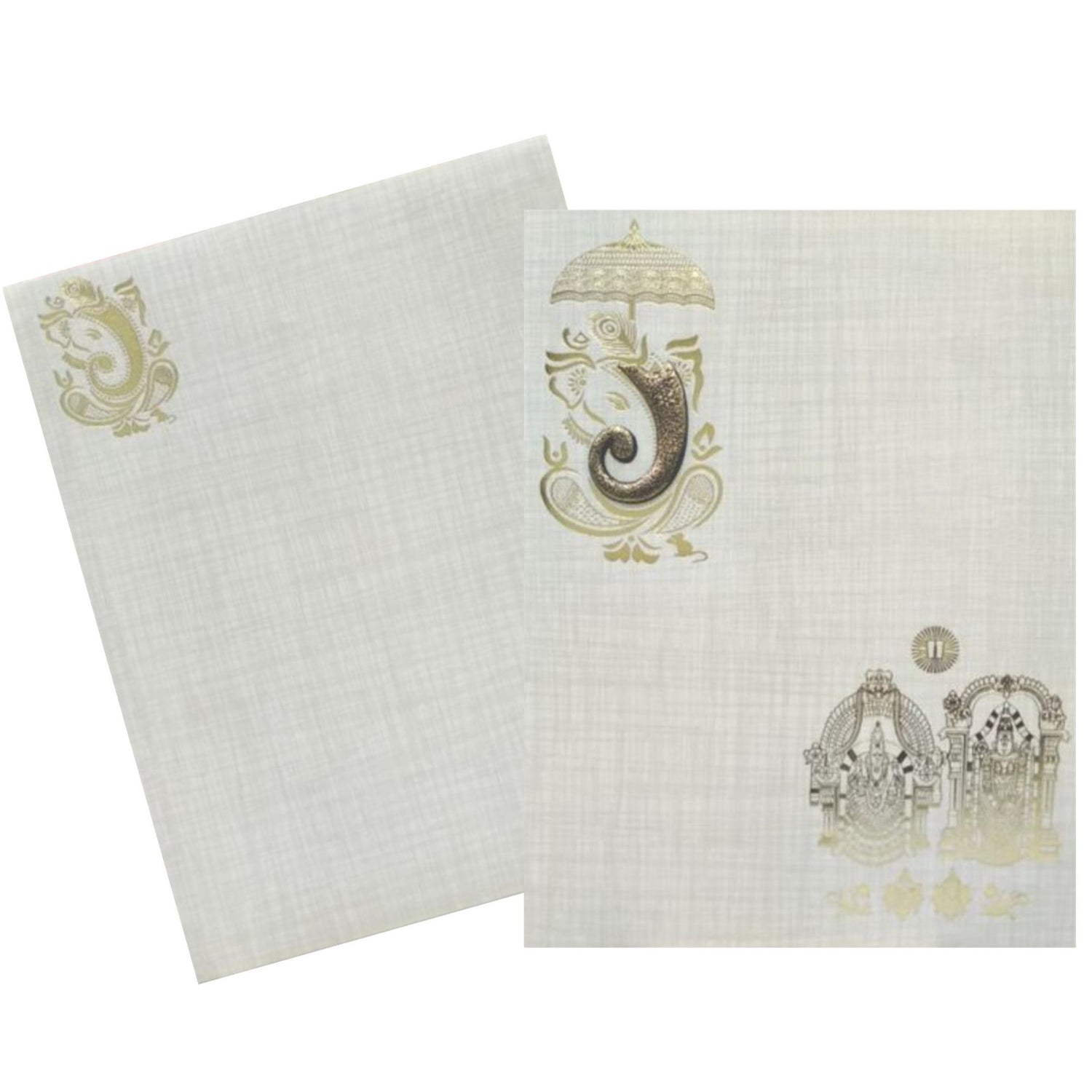 Grey Jumbo Metallic Balaji And Padmavathi Wedding Card-KNK50200