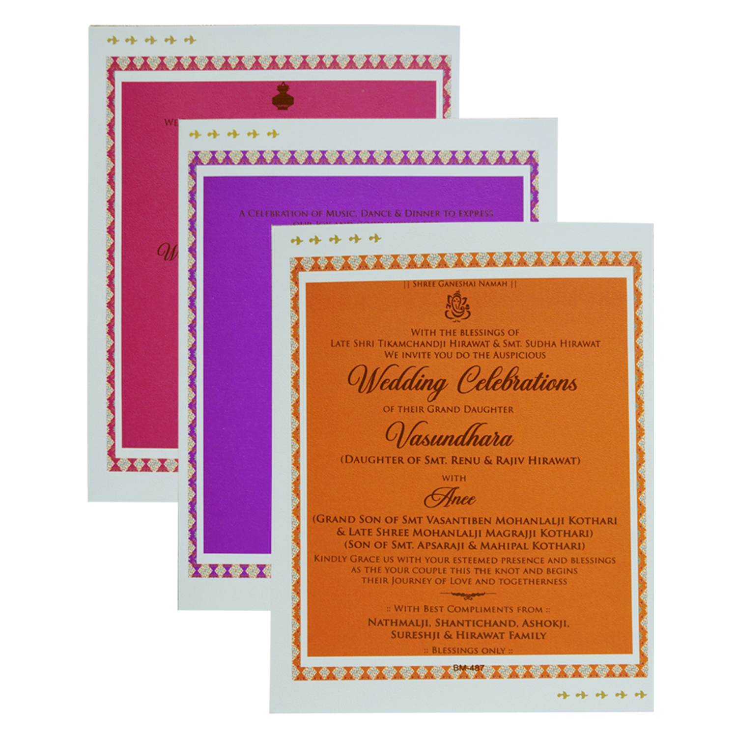 White Fountain Wedding Card-KBM04870