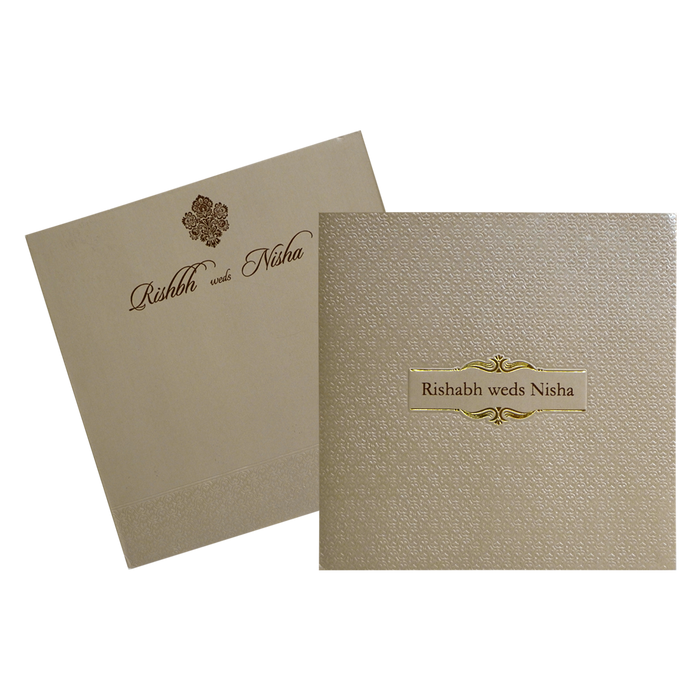 Brown Grey Wedding Card-King of Cards