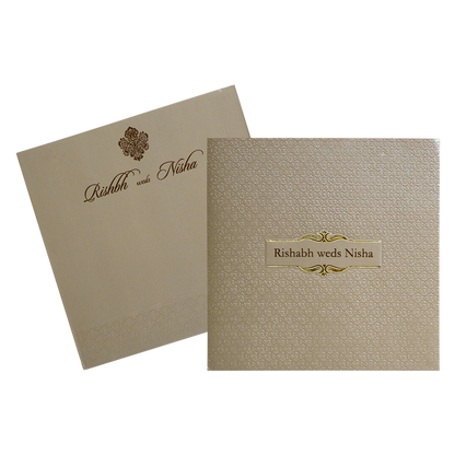 Brown Grey Wedding Card-King of Cards