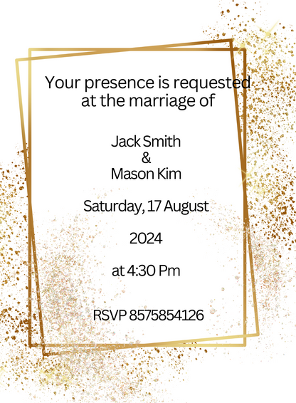Golden Glow Christian Wedding Invitation-AACWI013
