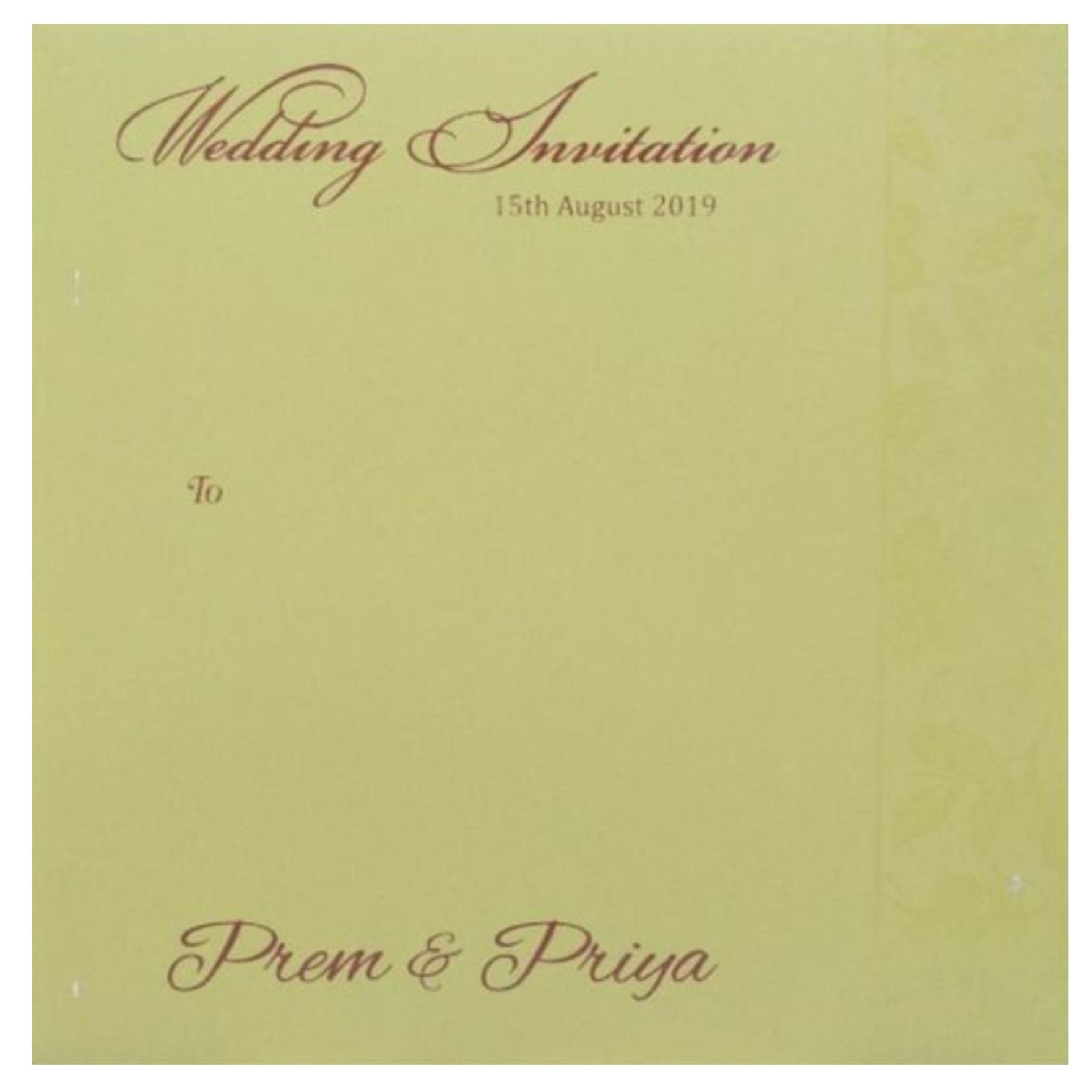 Awestruck Green Shading With Blossom Theme Wedding Card - KND8005G