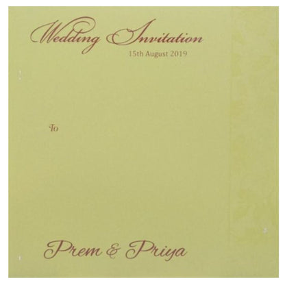 Awestruck Green Shading With Blossom Theme Wedding Card - KND8005G