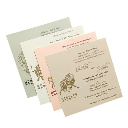 Green Geometric Design Invitation Card-King of Cards