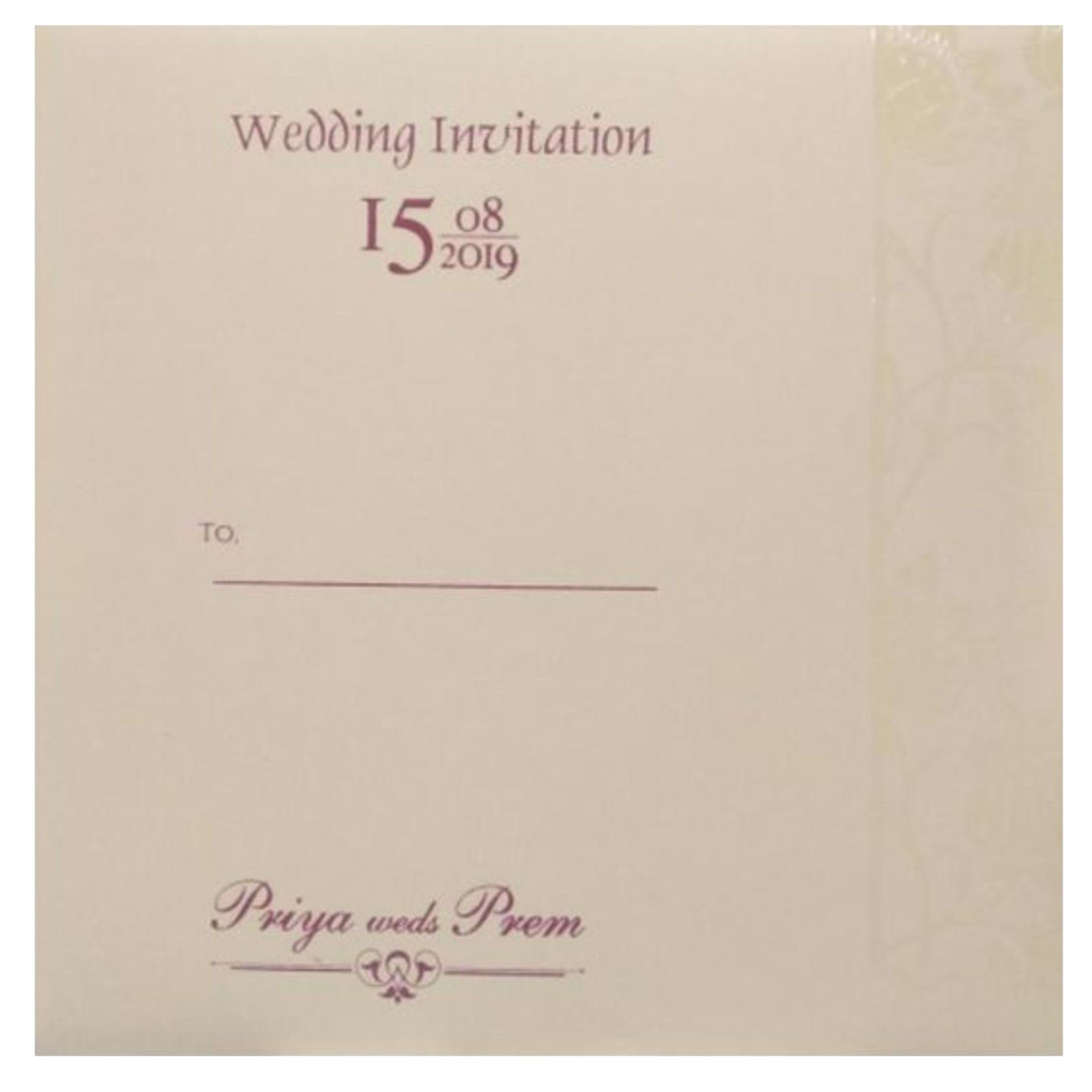 Pleasant Peach Shading With Floral Design Wedding Card - KND8002P