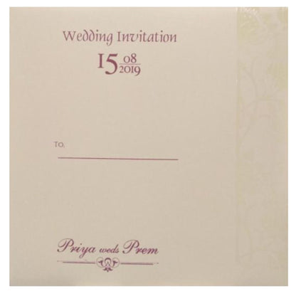 Pleasant Peach Shading With Floral Design Wedding Card - KND8002P