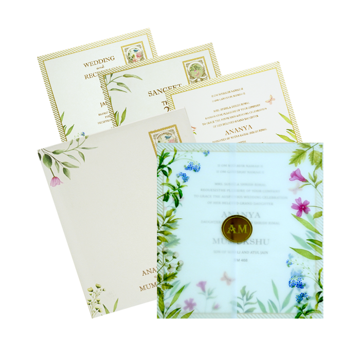 White Tracing Sheet Seal Wedding Card-King of Cards