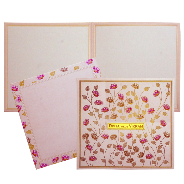 Pink Lotus Box Wedding Card-King of Cards