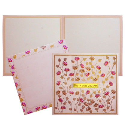 Pink Lotus Box Wedding Card-KNKD8107