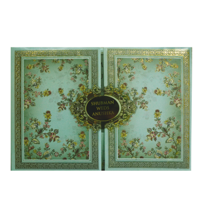 Mint Green Marriage Invitation Card-KRB8250