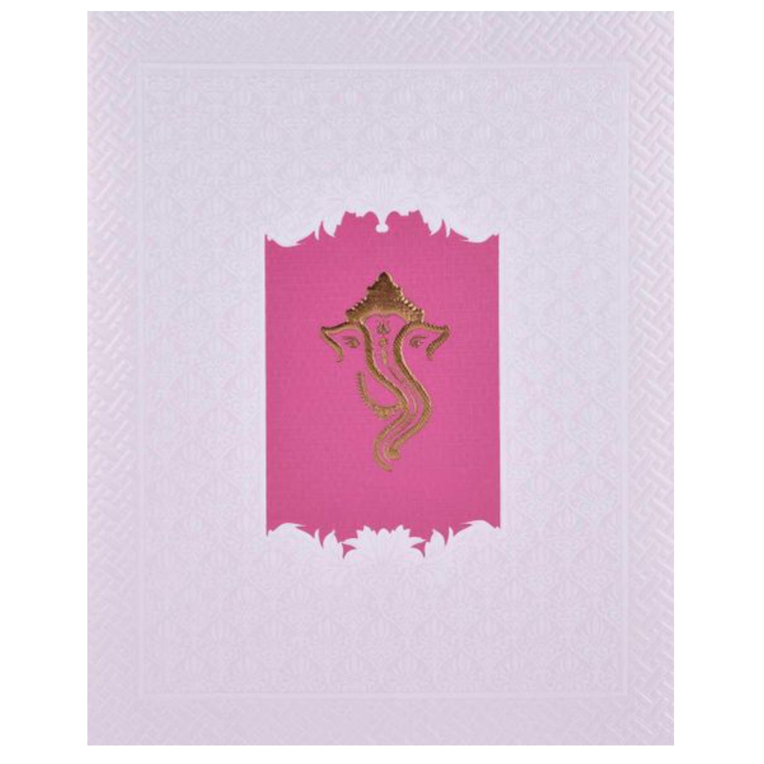 Lovely Pink Shading Gold foiling Ganesha Wedding Card - KNK4211
