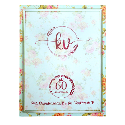 Cream Floral Laser Cut Bag Invitation Card-King of Cards