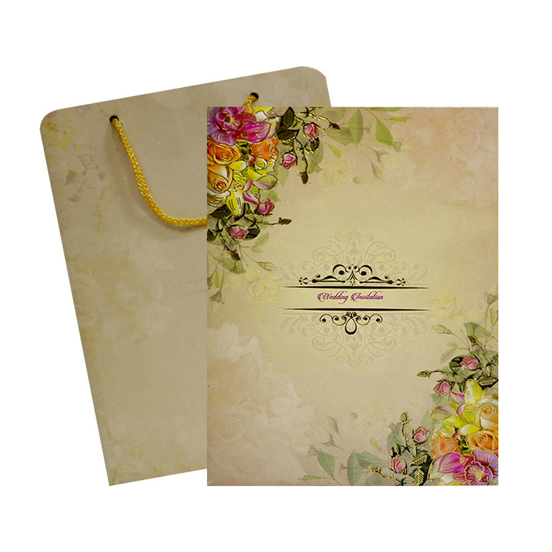 Colourful Cream Classic Offset Invitation Card-KNCA211C