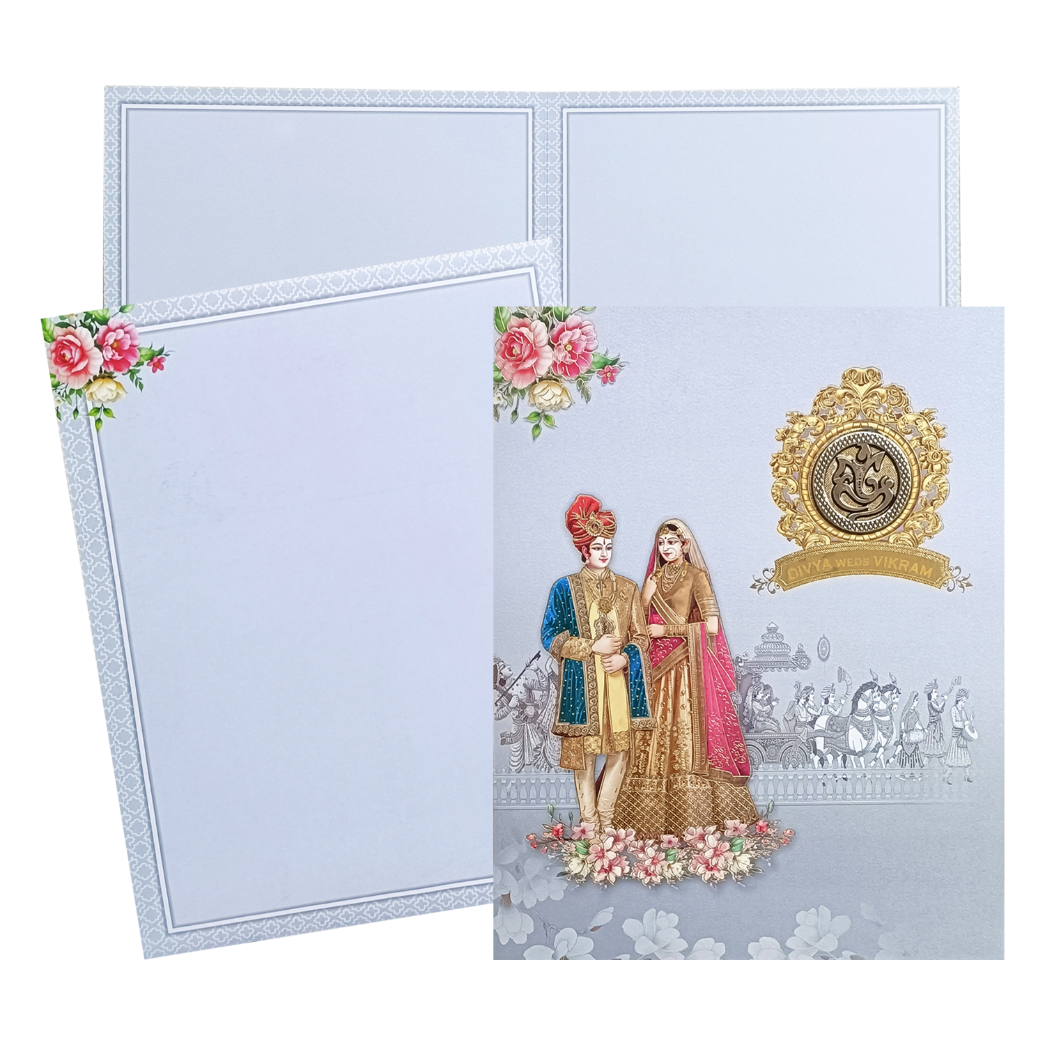 Light Gray Bride And Groom Invitation Card-King of Cards