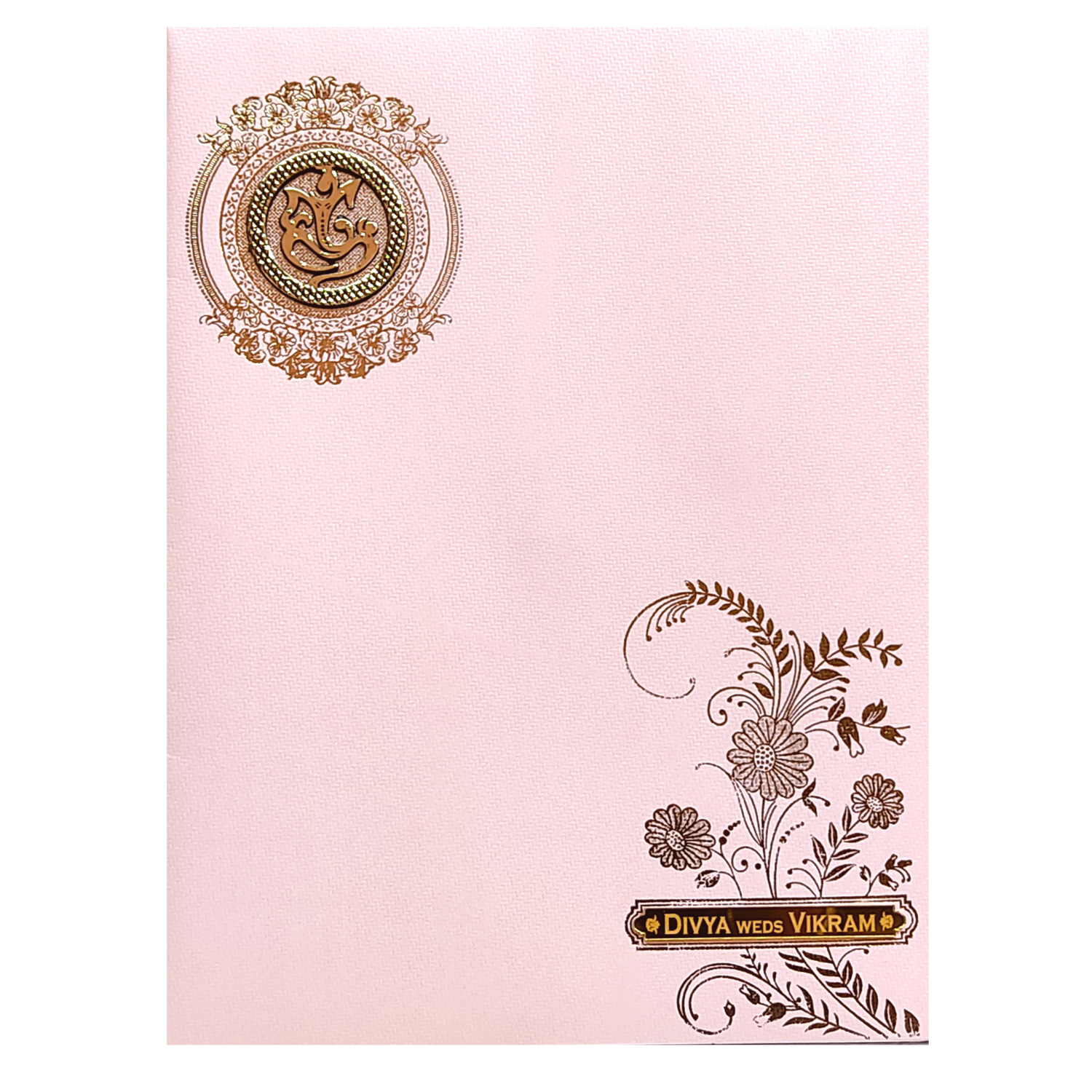 Pink Floral Single Sheet Marriage Card-King of Cards