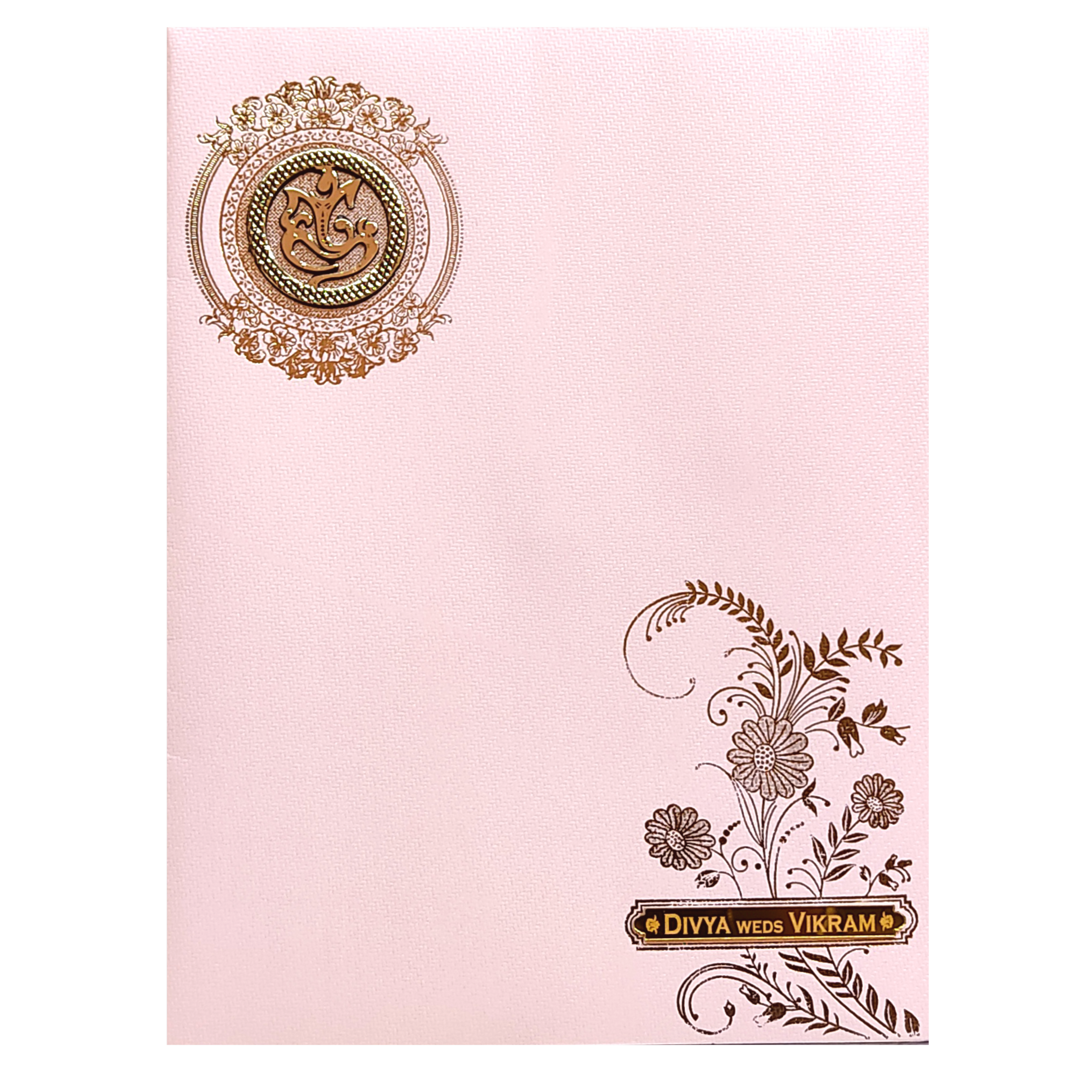 Pink Floral Single Sheet Marriage Card-King of Cards