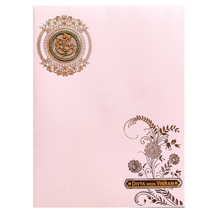 Pink Floral Single Sheet Marriage Card-King of Cards